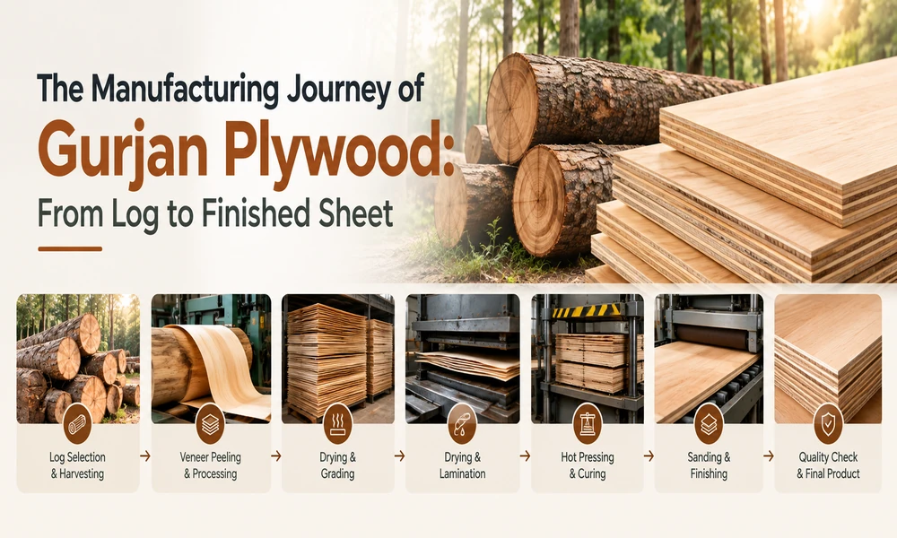 The Manufacturing Journey of Gurjan Plywood: From Log to Finished Sheet